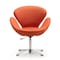 Manhattan Comfort Raspberry Adjustable Swivel Chair in Orange and Polished Chrome AC038-OR - alternate 1